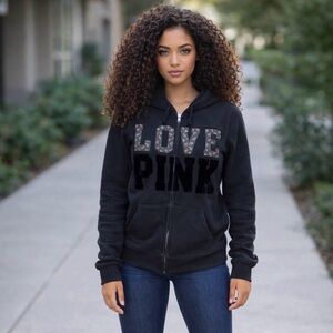 💐🌷 Victoria's Secret “PINK” Love PINK Floral Logo Hoodie 🌷💐